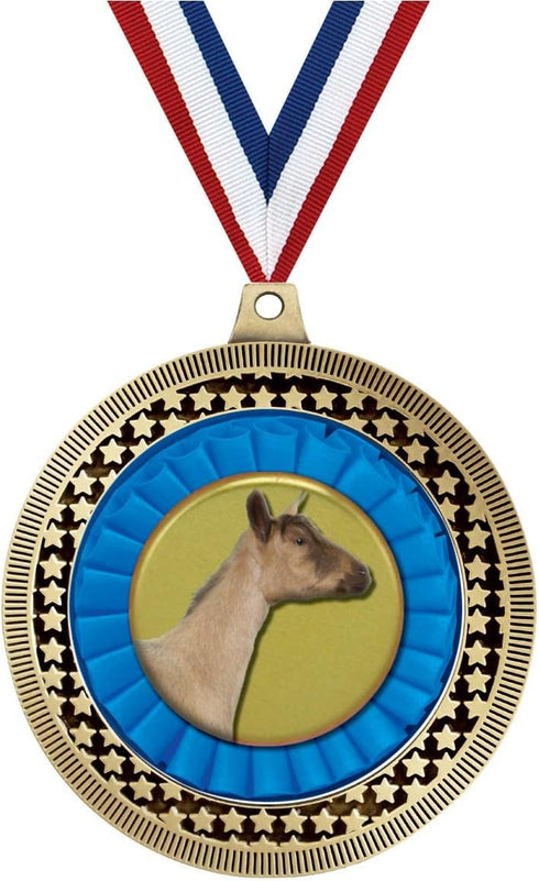2.75" Dairy Goat Medal Award, Gold Vega Dairy Goat Team Trophy Award