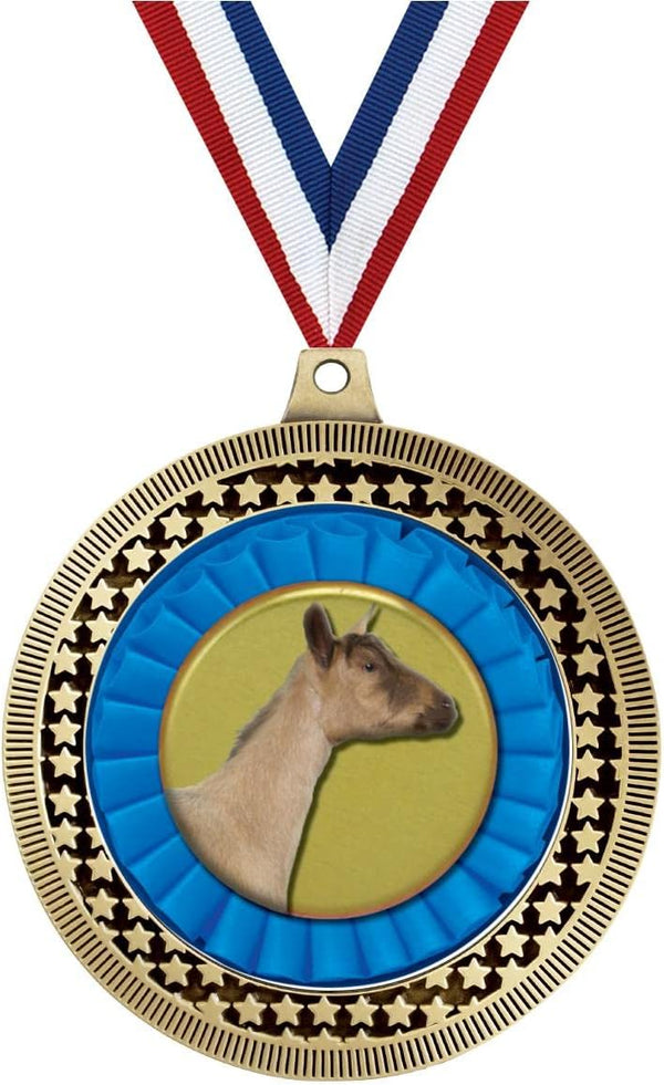 Crown Awards 2.75" Dairy Goat Award Medal, Gold Vega Dairy Goat Team
