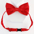 KOOMOX Red Bow for Dog, Adjustable Bow Tie Collar for Medium and Large Dogs Cats, 1 Piece Red