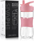 Sivaphe Clear Kids Water Bottle with Straw Cap, 12 oz, Portable Leak-Proof Tritan Beverage Bottle for School Girls