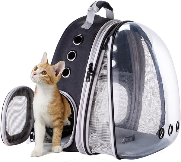 Front Expandable Cat Backpack Carrier, Space Capsule Bubble Window for Large Cats & Small Puppies, Up to 20 lbs