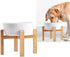 Elevated/Raised Dog Bowl Wood Stand for Medium Large Breed,7.67 in Wide Dog Food Water Dish Holder, Non Slip Modern Cute Porcelain Pet Bowl Stand Height 6.29" Tall Wide Month