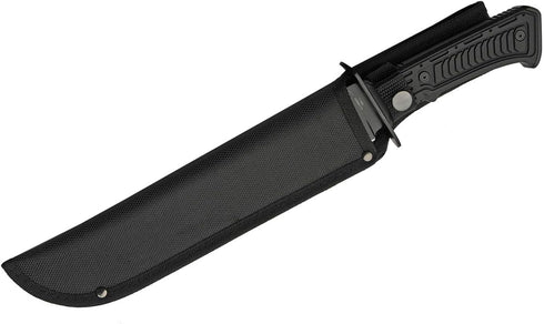 SZCO SUPPLIES 15" Black Tech Bowie Blade Knife for Outdoor Survival