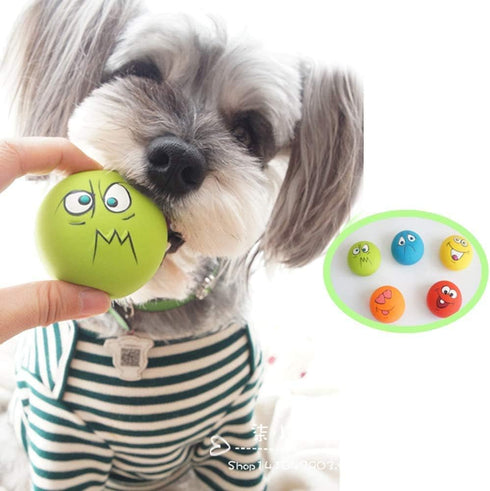 Latex Dog Chewing Squeaky Ball Toys, 6PCS/Set for Puppy Small Medium Pets