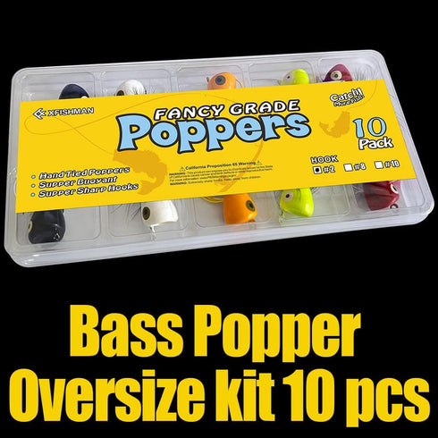 XFISHMAN Popper-Flies for Fly Fishing, Topwater Bass Panfish Bluegill Poppers Flies Bugs Lures