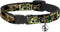 Cat Collar Breakaway Loki Poses in Black Gold Green, 8 to 12 Inches, 0.5 Inch Wide, Model: BAC-WAV037-NM