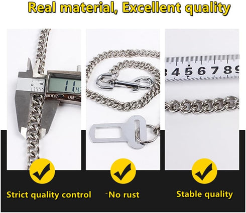 JLEivvi Dogs(60cm) Stainless Steel No chew Dog Car Seat Belt, Stainless Steel Dog Car Seat Belt Vehicle Travel Dog