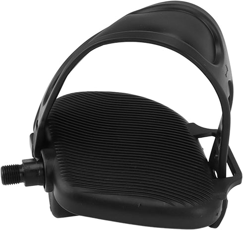 (1/2in Exercise Pedals, Anti Slip Strip Pattern for Stationary Bikes - Portable with Adjustable Strap Thread)
