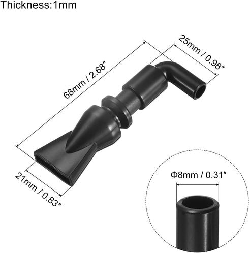 uxcell Aquarium Nozzle Plastic Pump Nozzles Water Outlet Return Pipe Plumbing Fitting Black 8mm/0.31" OD 1Pcs
