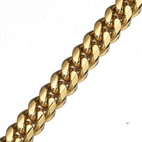 Strong Dog Chain Gold Leash Long 3FT 4FT 5FT 18K Gold Plated Stainless Steel 12mm Curb Cuban Link with Leather Handle