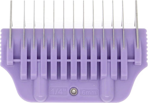 6MM 1/4" Cut Wide Clipper Guard Attachment for A5 Type Blade, Snap-On/Off Design, Stainless Steel Blade for