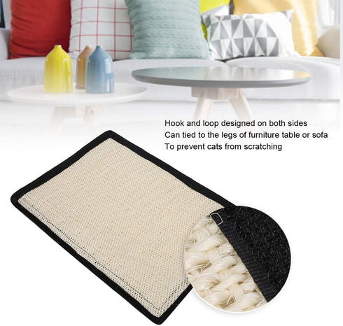 Table Leg Scratch Board, Sofa Scratcher Mat, Furniture Protect for Cats (White)