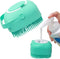 Soft Safe Silicone Pet Bathroom Massage Cleaning Grooming Tools Dog Cat Bath Brush with Shampoo Box (Blue), Small