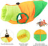 Idepet Pet Dog Cat Coat with Leash Anchor, Color Patchwork Padded Vest Jacket, XS S M L, Green