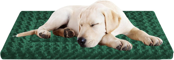 Wittop Washable Dog Bed Plush Orthopedic Outdoor Crate Mat with Non-Slip Bottom,Luxe Soft