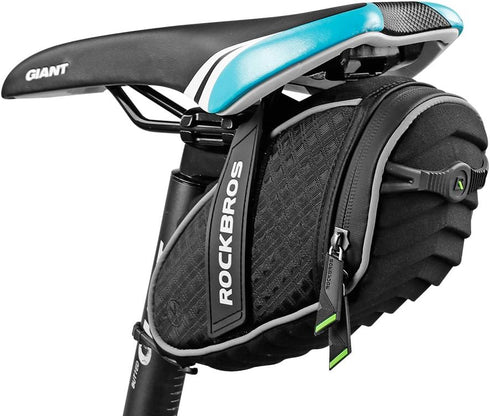 ROCKBROS Bike Seat Bag, Bicycle Saddle Bag Under Seat, 3D Shell Cycling Seat Pack for Mountain Road Bikes, Black
