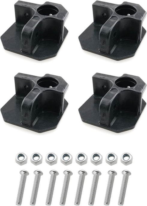 HJGarden 4pcs Camping Chair Replacement Feet, Screws Included, Black Plastic Repair Feet for