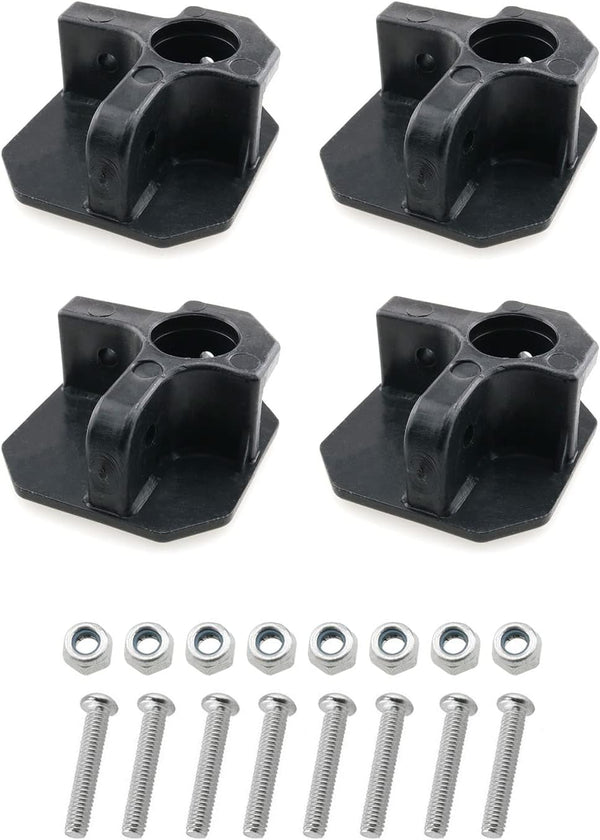 HJGarden 4pcs Camping Chair Replacement Feet, Screws Included, Black Plastic Repair Feet for