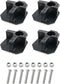 HJGarden 4pcs Camping Chair Replacement Feet, Screws Included, Black Plastic Repair Feet for