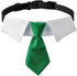 Dog Collar, Soft Polyester Bow Tie with Metal Buckle for Medium, Large, and Small Boys and Cats (Green/White)