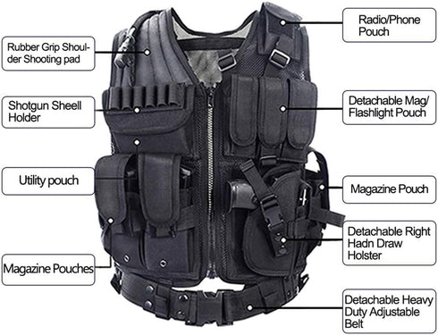 vAv YAKEDA Tactical Vest Outdoor Ultra-Light Adjustable Breathable Training Airsoft Vest for Adults