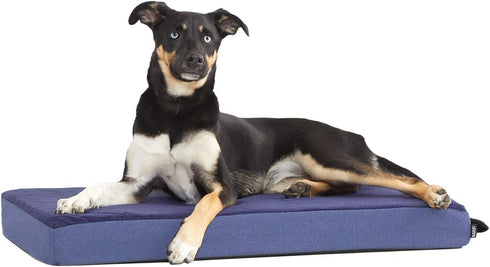 Barkbox Orthopedic Dog Bed, Comfortable Memory Foam Mattress with Waterproof Non-Skid Bottom - Medium, Navy