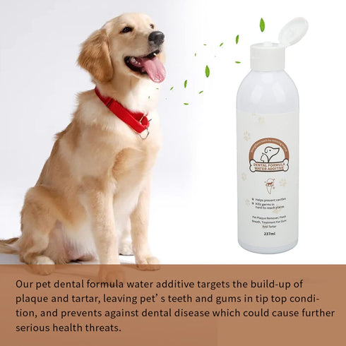 237ML Pet Mouthwash Dogs and Cats Oral Cleansing Water Pet Dental Care Solution for Bad Breath and Tartar