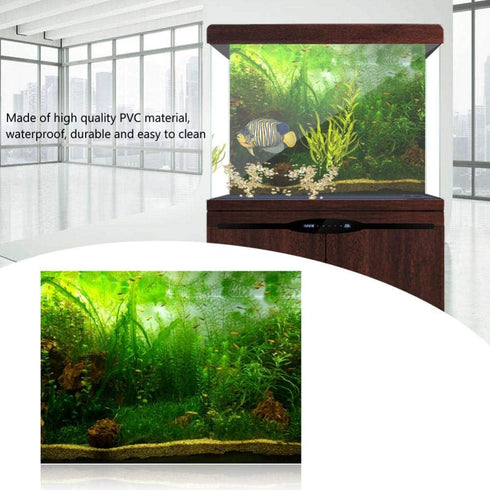 Zerodis PVC Aquarium Background Poster - Water Grass PVC Adhesive Static Wallpaper Background (91 * 41cm)