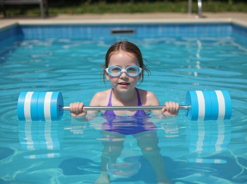 Pure Compression Aqua Pool Barbell for Swim Lesson Fitness Exercise Equipment -Foam Pool Weights Dumbbells - Aquatic