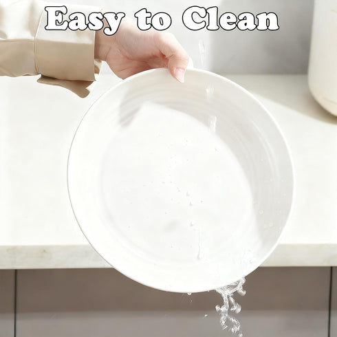 XILEDUO 4 Set, 7.8 Inch Pcs Unbreakable Wheat Straw Plates Reusable Plastic Dinner Plates, Microwave Dishwasher Safe