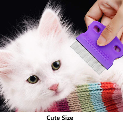 qiangXINGYai 3Pcs Grooming Kit with Handle: Flea Remover Combs for Long Hair Dogs and Cats (Random Color)