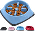 Gorilla Grip Slow Feeder Dog and Cat Bowls, Interactive Puzzle Toy for Food Training, Light Blue