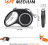 Retractable Dog Leash 16 FT for Small Medium Dogs/Cats up to 50 lbs, One-Handed Brake, Durable Nylon Tape