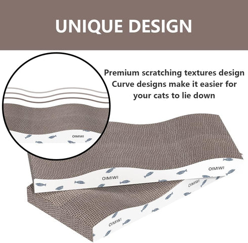 Cat Scratcher 4 PCS Pad - Cardboard with Premium Reversible Scratch Textures, Durable Scratching Pad