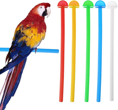 XAGMODSHN 5Pcs Plastics Bird Stand Bright Color Perches Training Tool Paw Grinding Toy for Birds Cage Accessories