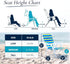 1 200lbs CARIBBEAN JOE Folding Beach Chair, Position Lightweight and Portable Foldable Outdoor Camping Accessories