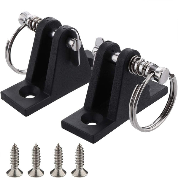 VTurboWay 2 Pack Marine Grade Nylon Bimini Top, 90° Plastic Deck Hinge with Pin and Ring
