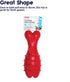 Petstages Grunt Fetch Stick Red Bunny Dog Toy - Fun Sound and Shape for Fetch Play
