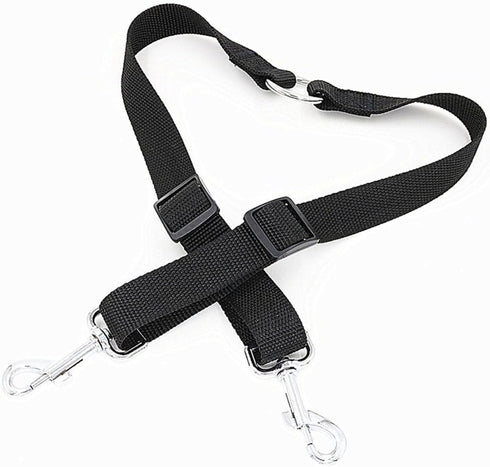 No Tangle Dog Leash Coupler, Dual Adjustable Splitter Lead for Two Dogs, Sturdy Walker Trainer Leash