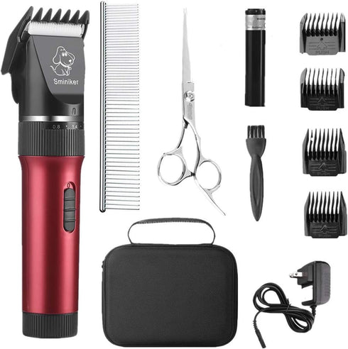 Low Noise Horses Clippers, Rechargeable Cordless Pet Grooming Kit with Storage Bag, 5 Speed Professional Clippers