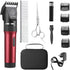 Low Noise Horses Clippers, Rechargeable Cordless Pet Grooming Kit with Storage Bag, 5 Speed Professional Clippers
