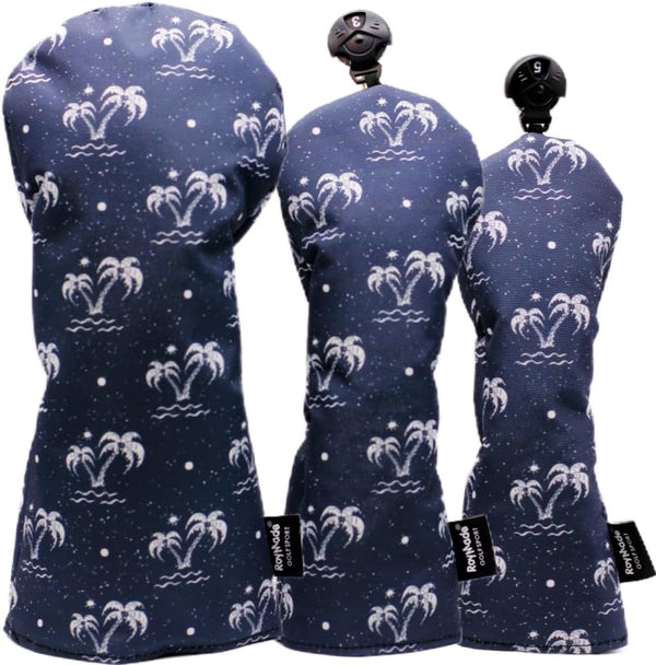 Golf Club Head Covers 3 Pack | Waterproof Cloth Head Covers for Driver/Fairway Wood/Hybrid Fit All Brands
