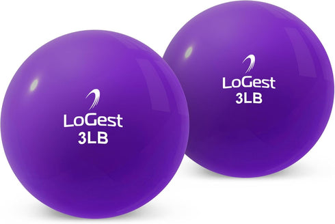 Logest Weighted Toning Exercise Balls Pair - Round Shape Medicine Ball - 1LB