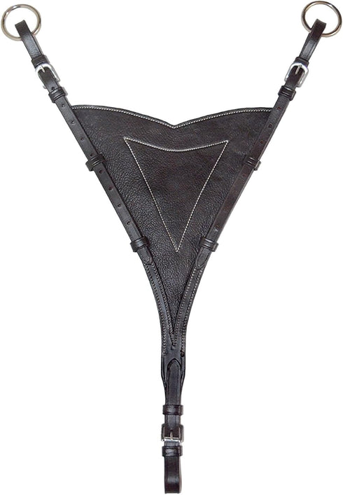 Soft Leather Adjustable Bib Martingale for Horses - Brown