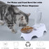 Elevated Cat Food Water Bowls with 15° Tilted Raised Stand, Double Dog Cat Bowls Anti Vomiting, Automatic Water
