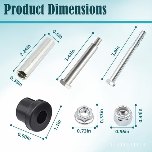 Golf Cart Rear Leaf Spring Bushing Kits with Screw Nut, Suitable for EZGO PDS & TXT Gas and Electric