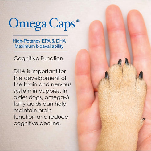 Omega-Caps HP Snip Tips for Cats & Smaller Dogs, 60 Capsules - Omega 3, EPA, DHA, Vitamins, Minerals