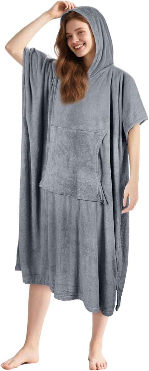 Tirrinia Surf Poncho Beach Changing Towel Hooded Wetsuit, Super Absorbent Swim Robe