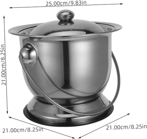 Portable Stainless Steel Toilet Stool - Adult Urinal with Lid