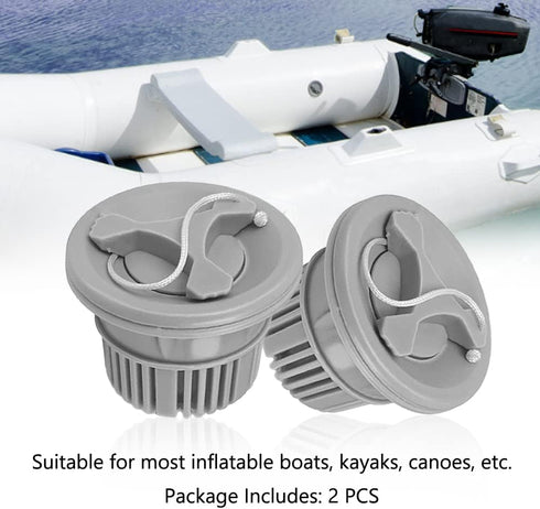 Inflatable Pontoon Boat Raft Air Valve, 6-Groove Gas Valve Plug Replacement for Canoe, Kayak, 2 pcs